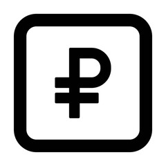 Obraz premium Ruble symbol icon vector currency sign for business and finance in a flat color glyph pictogram illustration