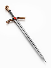 Sword isolated on white background. 3D illustration