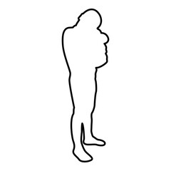 Boy hugs pillow arm Child holds cushion hugging hands Preschool hug Cute brother standing Son stand Children happy Kid going to bed Person bedtime concept Sleep snuggle idea View side contour outline 