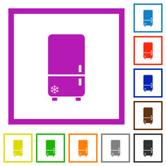 Refrigerator with freezer flat framed icons