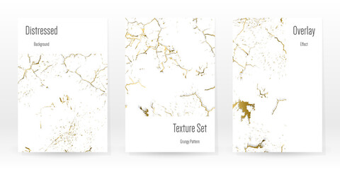 Elegant Gold Texture Set. Marble Business Card.