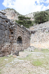 view from within of the Roman baths (thermae) of Arykanda, Turkey