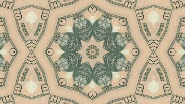 Creative animated background with US Dollar money bill mosaic. Abstract business motion graphic seamless loop
