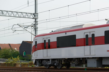 Fototapeta premium Electric train, Mass Transit System, Commuter Rail System, Suburban Mass Transit System.
