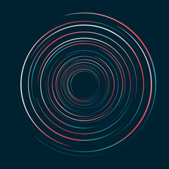 Abstract circles lines swirl pattern on dark blue background