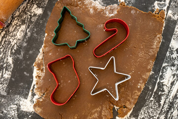 Looking Down on Holiday Cookie Cutters