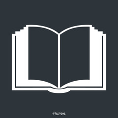 Book icon isolated on white bockground, vector.