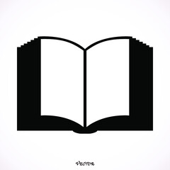 Book icon isolated on white bockground, vector.