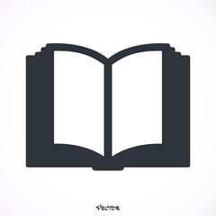 Book icon isolated on white bockground, vector.