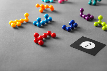 Multicolored  game on grey background