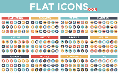 Fototapeta na wymiar Flat Icon Sets