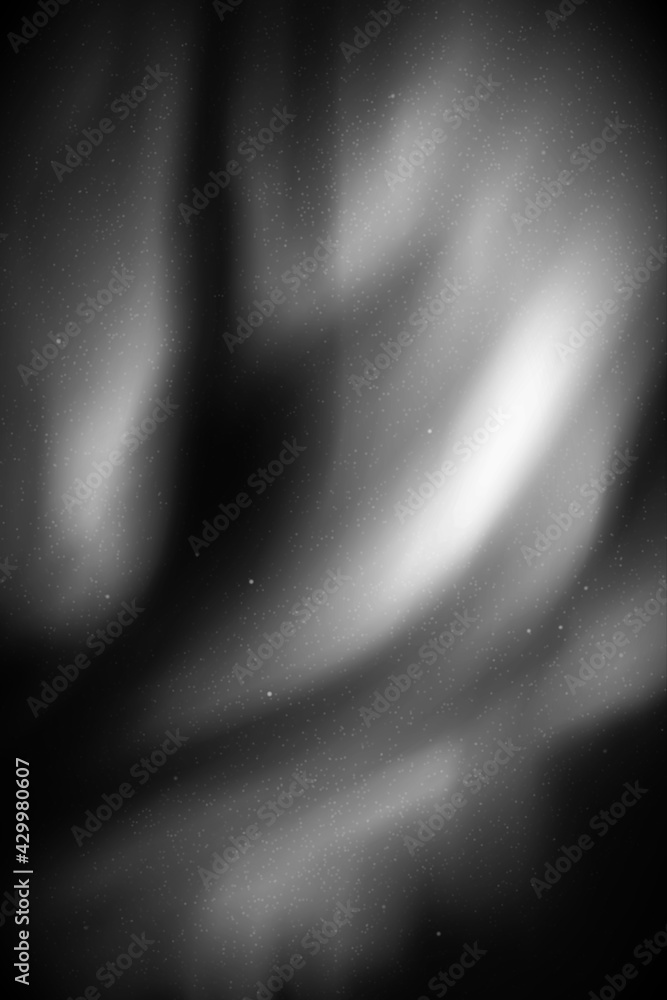 Wall mural night starry sky. northern lights, aurora borealis. black white vector