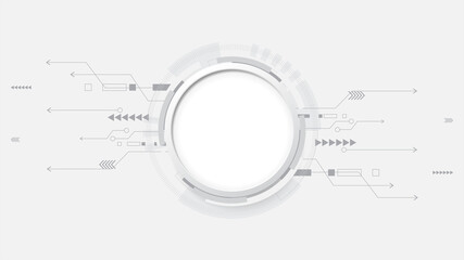 Obraz premium Grey white Abstract technology background,Hi tech digital connect, communication, high technology concept, science, technology background
