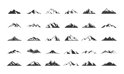 Mountains icon set illustration vector