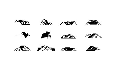 Real estate house icon set package