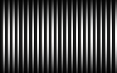 Abstract metal background with black and white vertical lines. Parallel lines and strips. Vector illustration