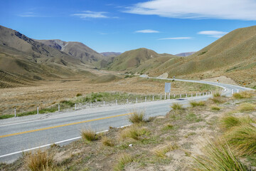 Lindis Pass in New Zealand