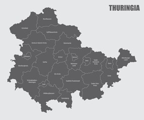 Thuringia state administrative map