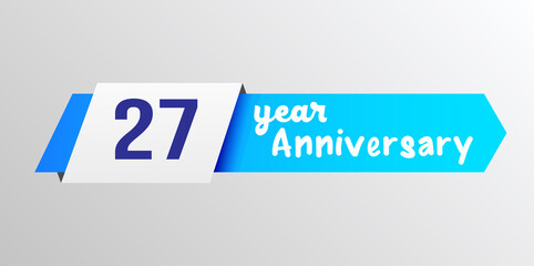 27 years anniversary celebration logo vector template design illustration