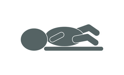 pictogram of position for emergency intubation in children. healthcare and medical concept