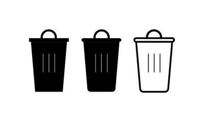 Trash can icon vector. Delete sign