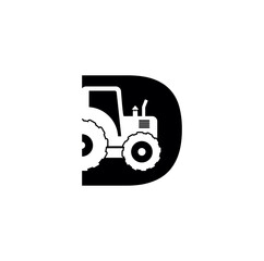 Tractor Monogram Logo Initial Letter D