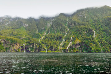 Waterfall at Milford Sound