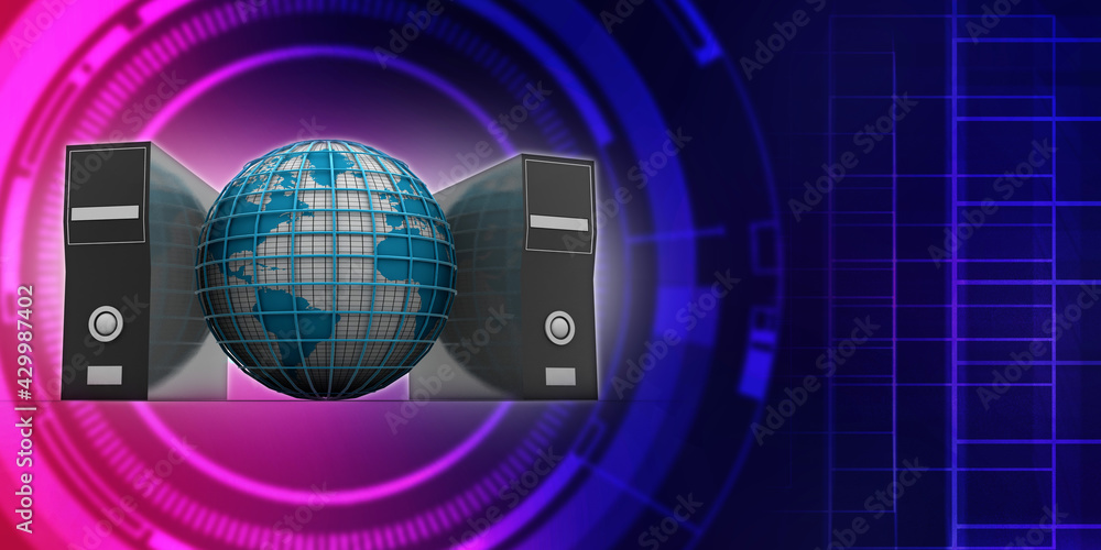 Poster 3d rendering database storage data base