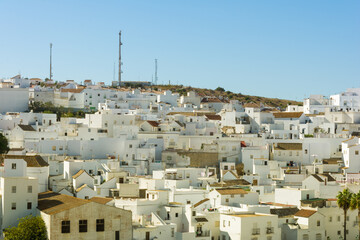Fototapeta na wymiar Vejer de la Frontera, panorama view of its famous white houses. Cadiz, Andalusia, Spain