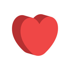 Heart vector icon. Flat style 3d illustration. Love representation. Valentine's day symbol.