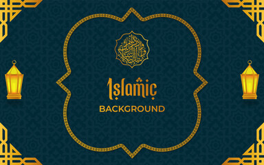Islamic luxury pattern and border frame background