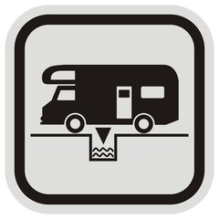 caravan and sump, black silhouette, vector icon