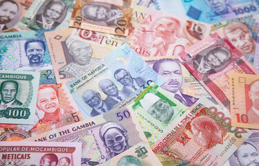 Variety of the African banknotes