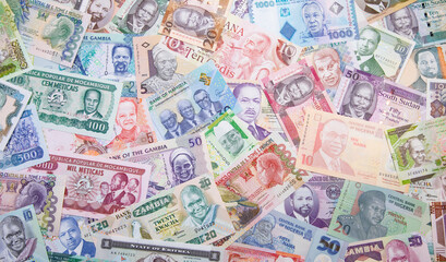 Variety of the African banknotes