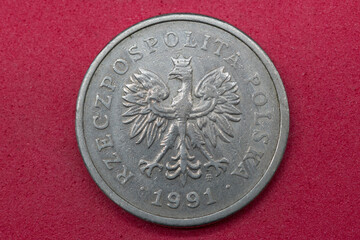 moneta bilon polska 1 złoty kolor srebrny