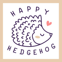 Vector illustration of cute hedgehog