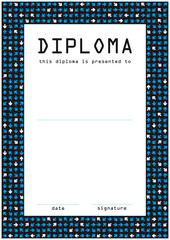 Diploma background with arrows and guilloche frame (template) 