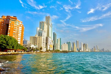 Fototapeta na wymiar Cartagena Bocagrande skyline