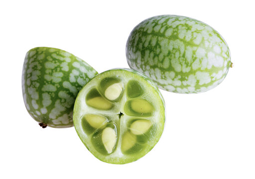 Cucamelon or Melothria scabra isolated on white. Mexican sour gherkin