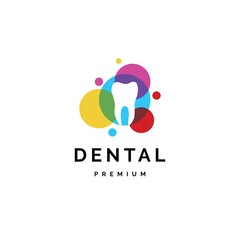 Creative dental color logo design illustration