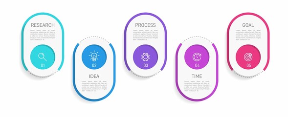 Infographic design with icons and 5 options or steps. Thin line vector. Infographics business concept. Can be used for info graphics, flow charts, presentations, web sites, banners, printed materials.