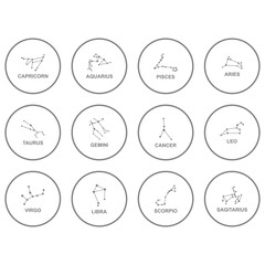 star zodiac constellations icon set vector sign symbol