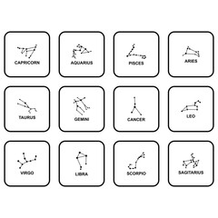 star zodiac constellations icon set vector sign symbol