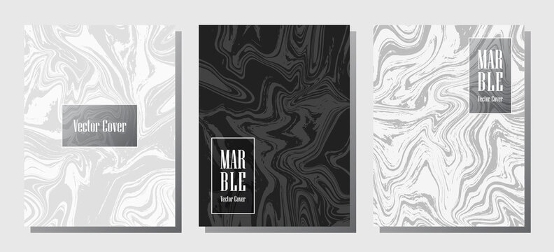 Abstract Marble Prints, Vector Cover Design Templates.