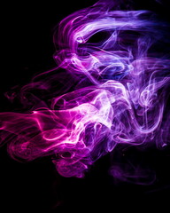Colored smoke on black background