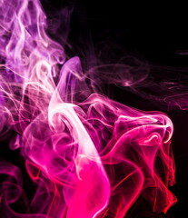 Colored smoke on black background