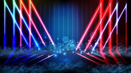 abstract futuristic background of empty stage arena stadium spotlgiht stage background