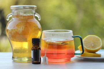 tea with lemon and honey