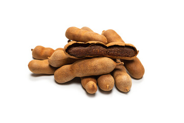 Sweet tamarind isolated on white background.