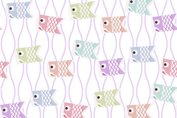 こいのぼりの背景　長方形　立涌柄